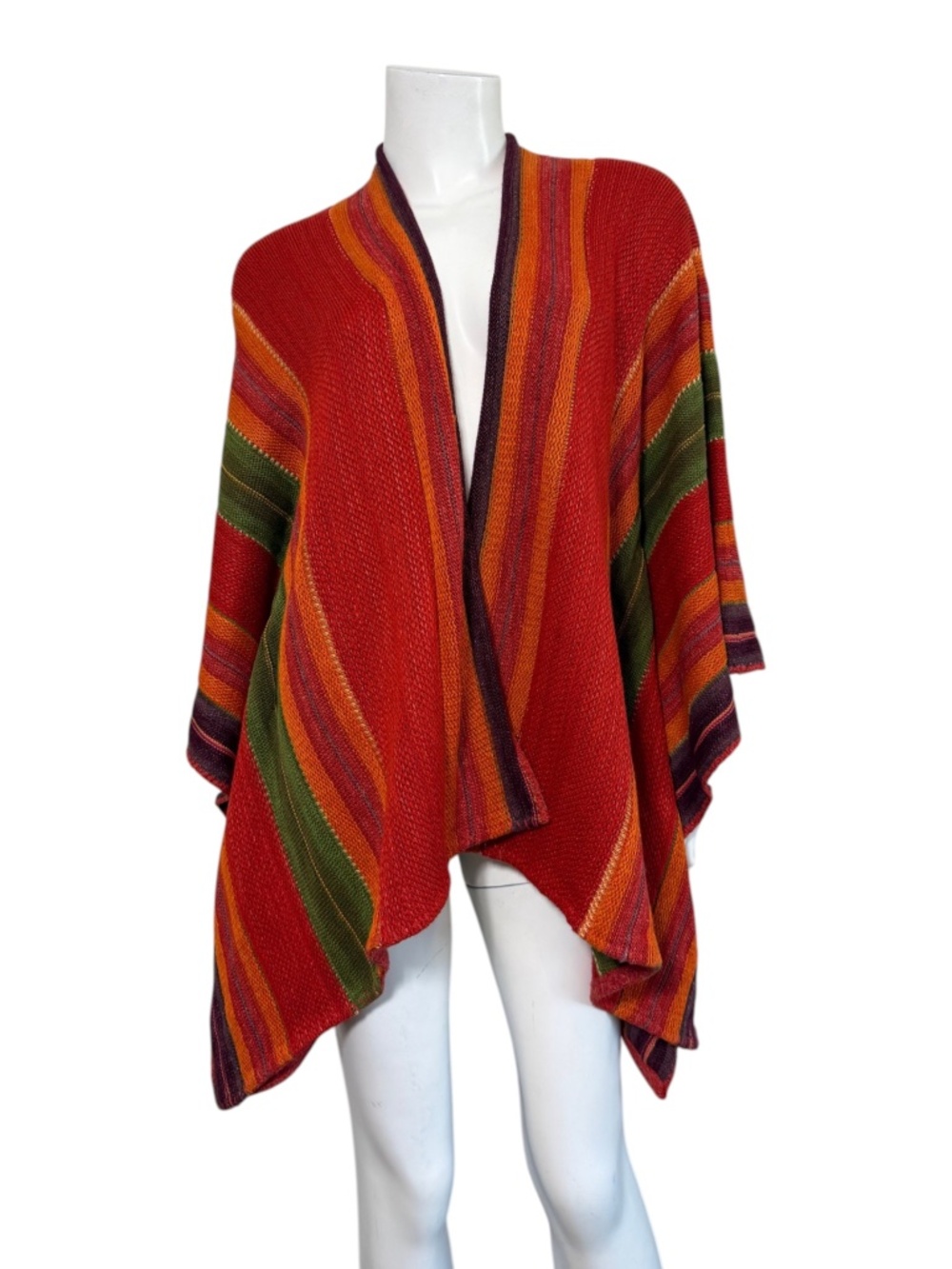 RALPH LAUREN Indian Summer Poncho Red Multi Size XS/S